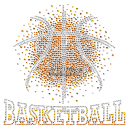 Fancy Basketball Metal Nailhead Heat Transfer For Shirts